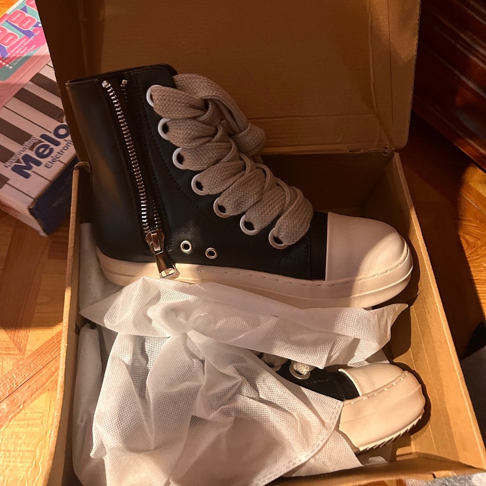 Black platform boots